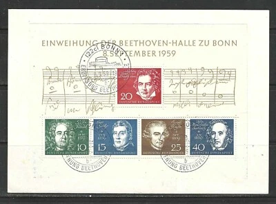 GERMANY STAMPS #804 -- FIRST DAY COVER -- BEETHOVEN  -- 1959 - Image 1 of 3