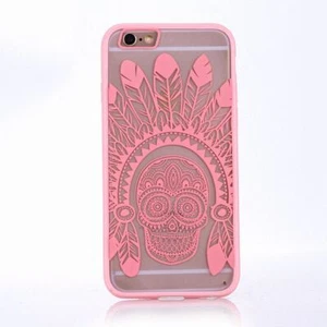 Apple iPhone 6s Plus Etui na telefon Mandala Case Ochrona Motyw Pióra Czaszka Różowe - Zdjęcie 1 z 4