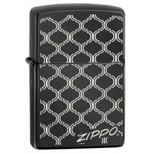 ZIPPO Feuerzeug ART DECO DESIGN Black Ice Polished Lasergravur Logo NEU OVP s09  - Bild 1 von 2