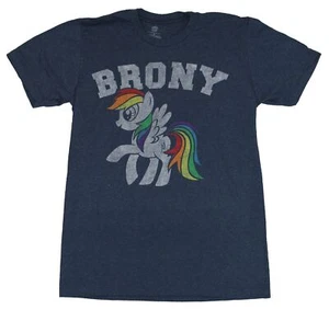 My little Pony Mens T-Shirt - Brony Distressed White Rainbow Dash Under Brony - Picture 1 of 1