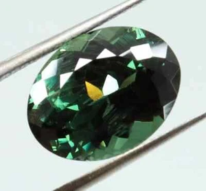 Certified 7.95 Ct Natural Green Brazilian Tourmaline Loose Oval Cut Gemstone - Picture 1 of 7