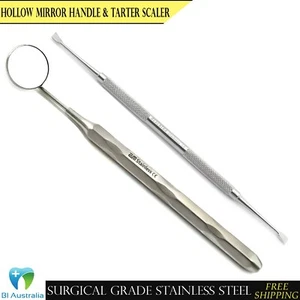 Pets & Dogs Calculus Tarter Remover Teeth Cleaning Hollow Mirror With Handle X2 - Foto 1 di 1