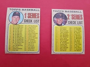 1968 Topps Serie de Béisbol 1 y 2 Listas de Verificación Sin Marcar-Alta Calidad-Marichal y Kaat - Imagen 1 de 5