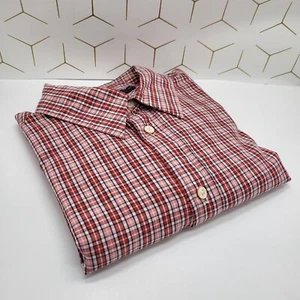 Paul Smith Mens Shirt Check Print SIZE LARGE Red White Plaid Long Sleeve - Picture 1 of 7