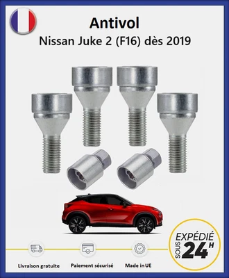 Ecrous antivol de roues Nissan Juke 2 (F16) dès 2019 (4 écrous+2 douilles) - Photo 1/4