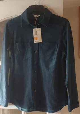 Marks and Spencer Women's Indigo Collection Teal Shirt UK Size 10 - Image 1 of 4