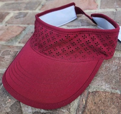 Walter Lady Hagen Women's Golf Visor Perforated Hat Adjustable Size Maroon, NEW