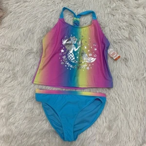 blue multicolor mermaid swimsuit girl XL PLUS - Picture 1 of 3