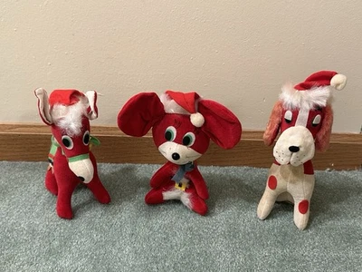 3 Vintage Dakin Plush Dream Pets Christmas Mouse  Dog Donkey/Burro Japan GUC - Image 1 of 4