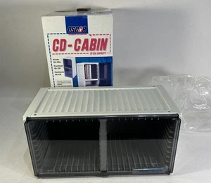 Vintage NOS Oscar- Cabin CD Storage Box Case Storage Holds 20 Stackable White - Picture 1 of 8