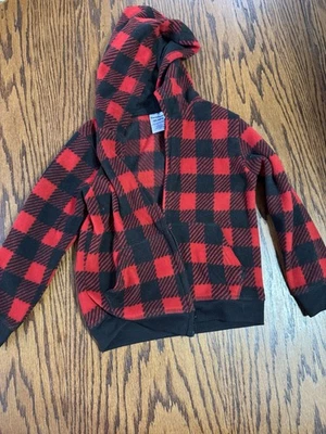 Sudadera con capucha a cuadros Buffalo 5T para niños Navidad vacaciones roja negra Foto 1 de 3