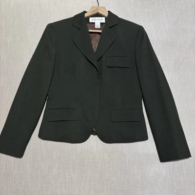 Chaqueta Blazer Jones New York Verde Oscuro Mujer Lana Talla 10 EE. UU. Carrera Negocios Foto 1 de 4