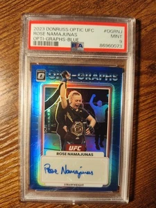 2023 Donruss Optic UFC Opti-graphs-blue Rose Namajunas Auto /99 PSA 9 - Picture 1 of 2