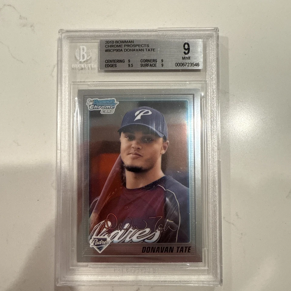 2010 Bowman Chrome RC Donavan Tate BGS 9 Mint - Image 1 of 1