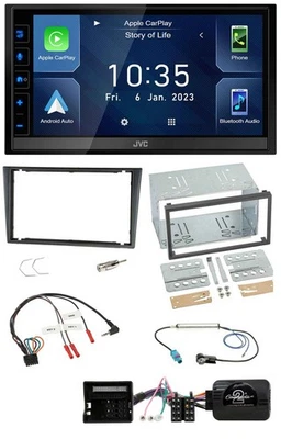JVC DAB Bluetooth Lenkrad USB 2DIN Autoradio für Opel Tigra Corsa C Meriva grau - Bild 1 von 4