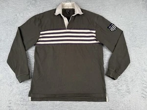 GH Bass Polo Shirt Men Small Green White Rugby Jersey Long Sleeve Cotton - Picture 1 of 13