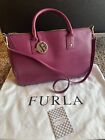 Furla Womens Burgundy Raspberry Alida Leather Italy Crossbody Bag Size Medium
