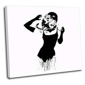 Banksy Audrey Hepburn Leinwand Wandkunst Druck gerahmtes Bild 2 PREMIUM QUALITÄT - Bild 1 von 21