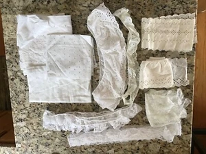 HUGE LOT OF LACE & EYELET ASSORTED FABRIC - Picture 1 of 6
