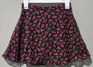 Art Class Girls' XXL 16/18 Black & Red Rose Print Sheer Chiffon & Lined Skirt - Picture 1 of 7