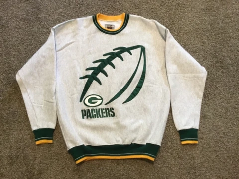 Green Bay Packers Vintage Legend Athletic Crewneck Sweater Embroidered XL Gray Cover