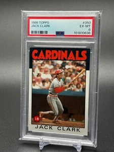 Jack Clark, St. Louis Cardinals 1986 Topps #350 PSA 6 - Bild 1 von 2