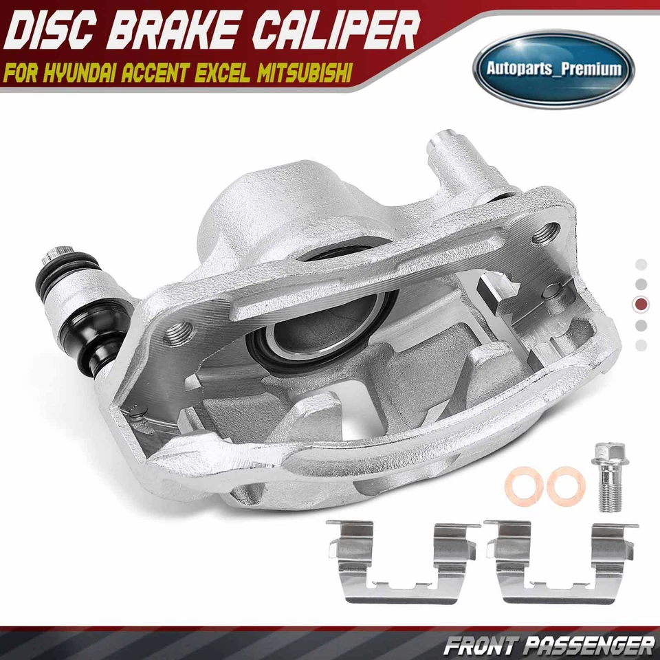 Pinza de freno delantera derecha con soporte para Hyundai 95-99 Accent Excel Mitsubishi Foto 1 de 4