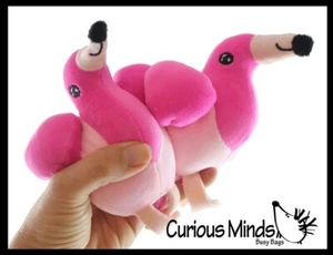 2er Set Plüsch Flamingo Tiere Squeezy Perlen gefüllt Squeeze Stress Ball - Bild 1 von 8