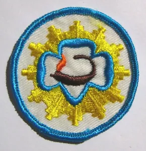 RARE Girl Scout 1963-1974 HOMEMAKER SENIOR INTEREST PATCH Lamp Trefoil Badge - Bild 1 von 3