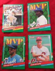 Mixed Baseball Lot Of 4 Cards. George Brett. Dale Murphy. Eddie Murray. Scioscia - Foto 1 di 9
