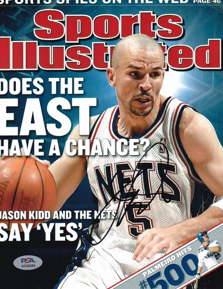 JASON KIDD signed (NEW JERSEY NETS) SI basketball 8X10 photo PSA/DNA AO26384 - Image 1 of 1