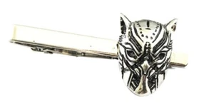 Black Panther Silvertone Mask Cosplay Metal Tie Clip - Picture 1 of 1