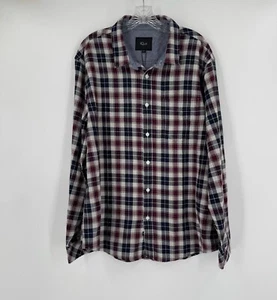 Rails Mens Blue Red Plaid Flannel Sundown Chambray Owens Button Shirt Sz XL - Picture 1 of 6