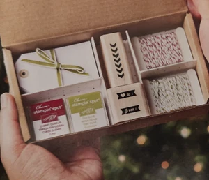 Stampin Up Stamp a 24 Tag Christmas Holiday Kit Old Olive Cherry Cobbler Ink Set - Picture 1 of 5
