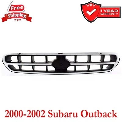 2000-2002 Subaru Outback Front Grille Chrome Shell w/ Black Insert Replacement Foto 1 de 4