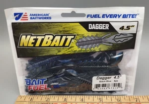 NEW NETBAIT DAGGER 4.5" BLACK BLUE 8 Pack USA - Picture 1 of 3