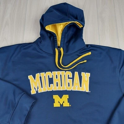 Michigan Wolverines Hoodie XL Blue Majestic Section 101 Football NCAA Champions - Image 1 of 4