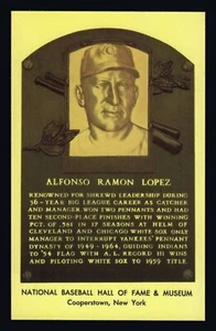 Al Lopez Gold Hall of Fame Plaque Postcard - Picture 1 of 2