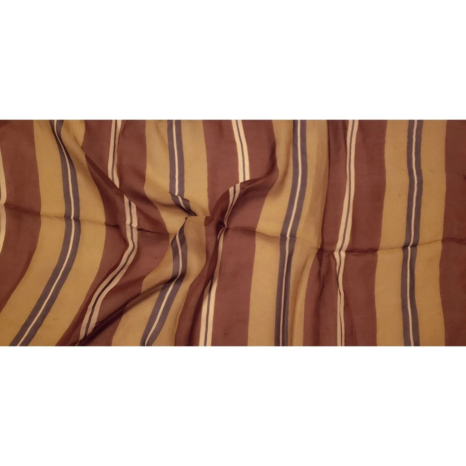 Remnant Sale - Rust & Gold Stripe - Silk Chiffon Fabric 27"x74" - Image 1 of 1