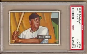 1951 BOWMAN ROOKIE #305 WILLIE MAYS RC PSA 2.5!! - Picture 1 of 2