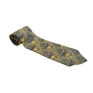 Liberty Mens Tie Yellow & Blue Silk Necktie Vintage Formal UK One Size - Picture 1 of 6
