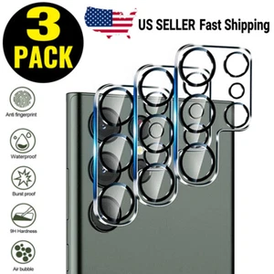 3 Pack Camera Lens Protectors For Samsung Galaxy S23 Ultra S23 Plus 9H Tempered - Picture 1 of 10