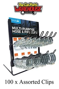 Premium Hose Clip Stand with 100 Assorted Sized Clips Workshop Garage Equipment - Picture 1 of 2