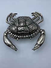 Solid Aluminum Sea Crab Trinket  Box With Shell Lid