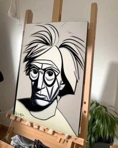 Andy Warhol in Pablo Picasso style 40x30 w/COA Artist Proof Jacob Hitt does - Picture 1 of 3