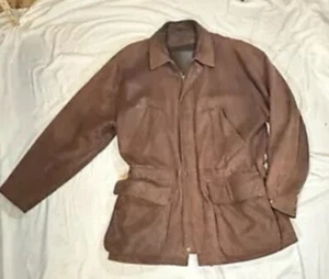 COACH Brown Nubuck Leather Car Coat Wool Thinsulate Lined Jacket Size Made In US - Picture 1 of 22
