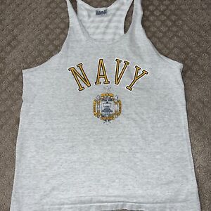 Vintage NOS 1980s Navy "US naval academy" tank top shirt single stitch Large