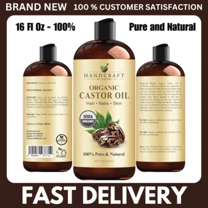 Premium Organic Castor Oil 100% Pure, Hexane-Free, Cold-Pressed, 16 fl oz - Picture 1 of 9