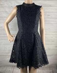 Alya Lace Dress Small Solid Black Short Sleeveless Open Back Gothic Sexy Lolita - Picture 1 of 12