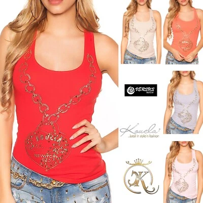 Top Maglia Donna Canottiera Casual Woman con Strass T-shirt Blouse INS-L082 - Immagine 1 di 4